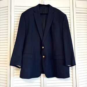 Lauren Ralph Lauren Navy Blue Blazer Suit Jacket Coat Wool Size 50 R
